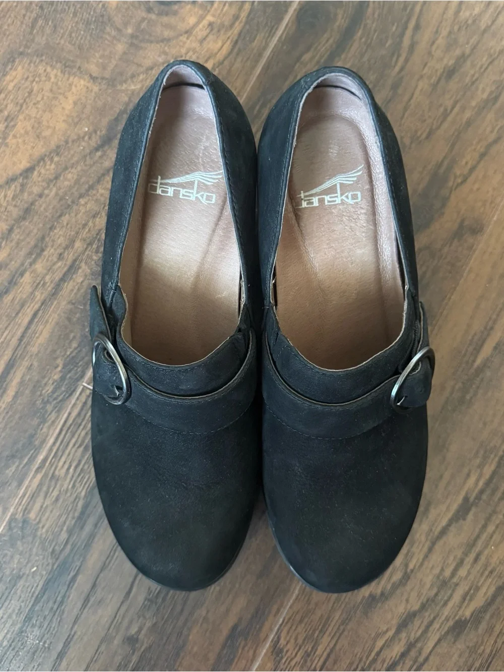Dansko Clio Black Nubuck Leather‎ Wedge Shoes Size 36